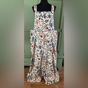 Cider Floral Corduroy Overalls w/ Adjustable Straps